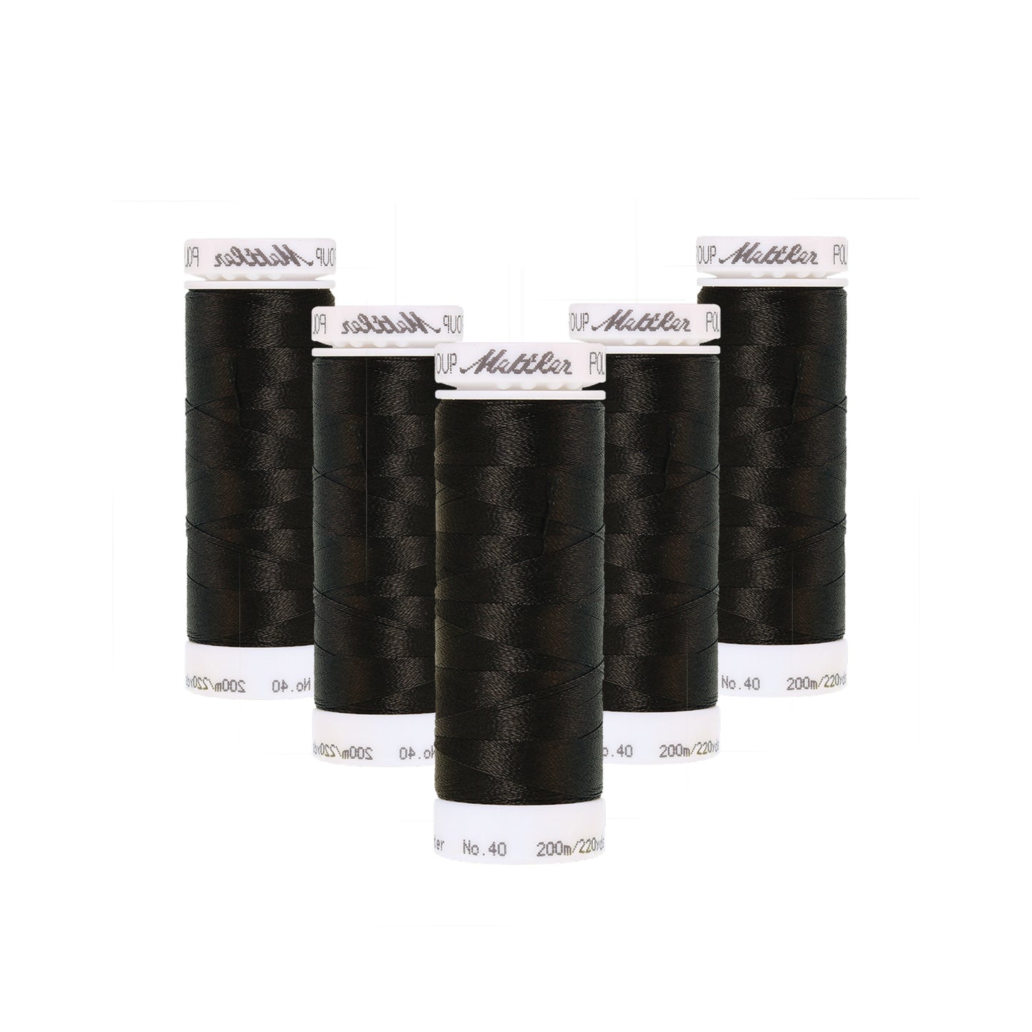 Amann/Mettler broderitråd – 5 ruller á 200 m sort