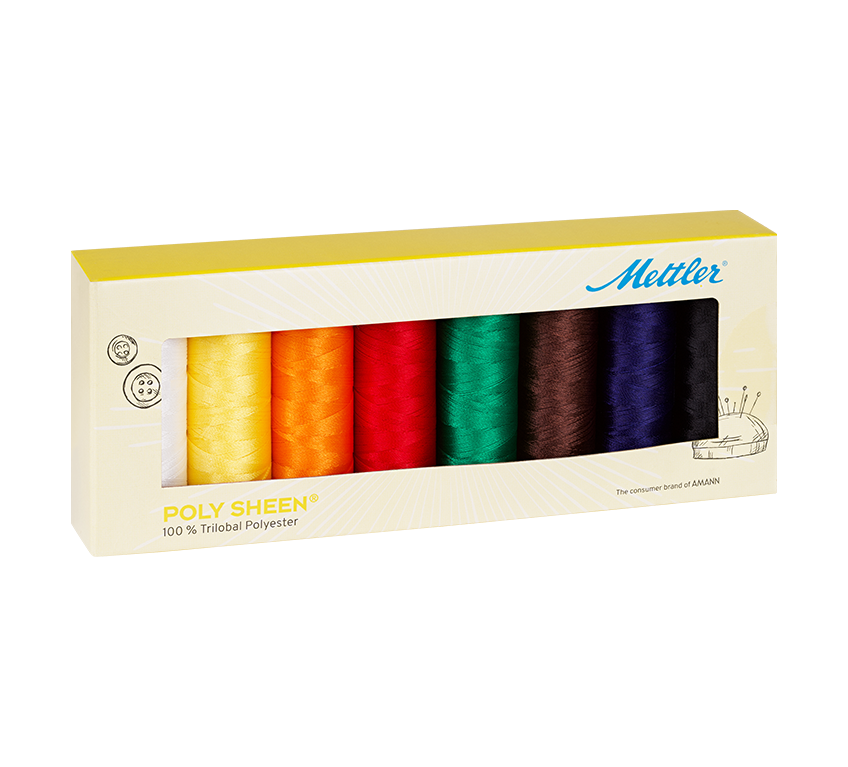 Brodertrådsset i grundfärger på 8 rl.