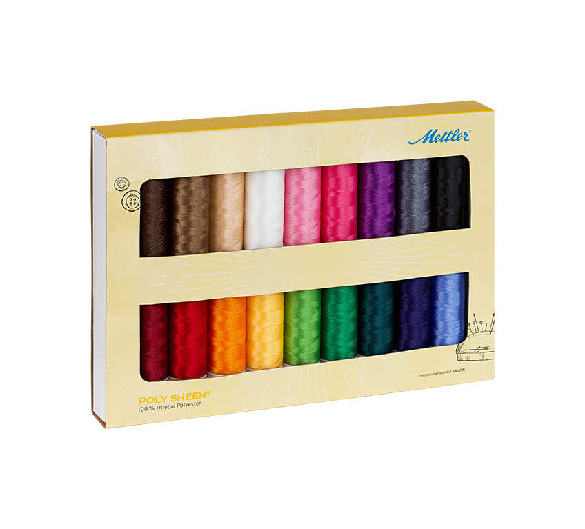 Broderigarnssats i grundfärger á 18 rullar