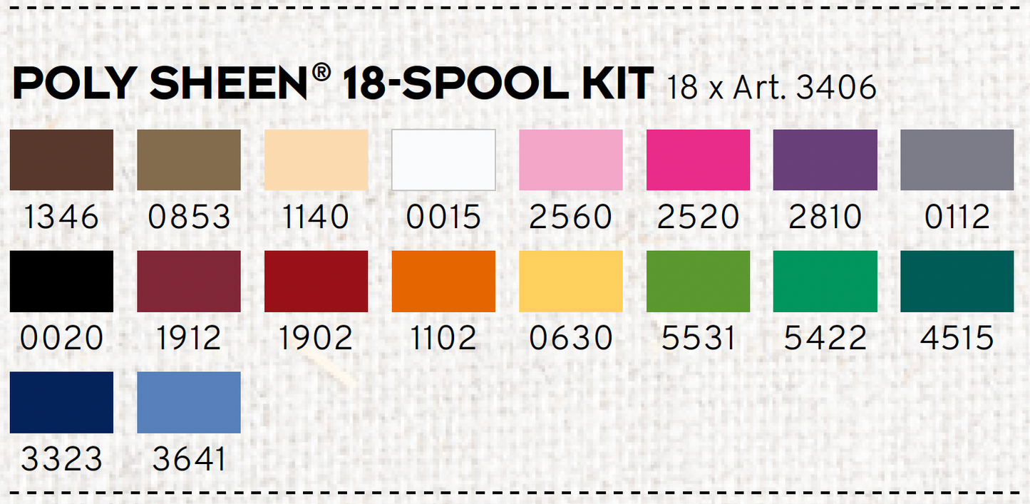Broderigarnssats i grundfärger á 18 rullar