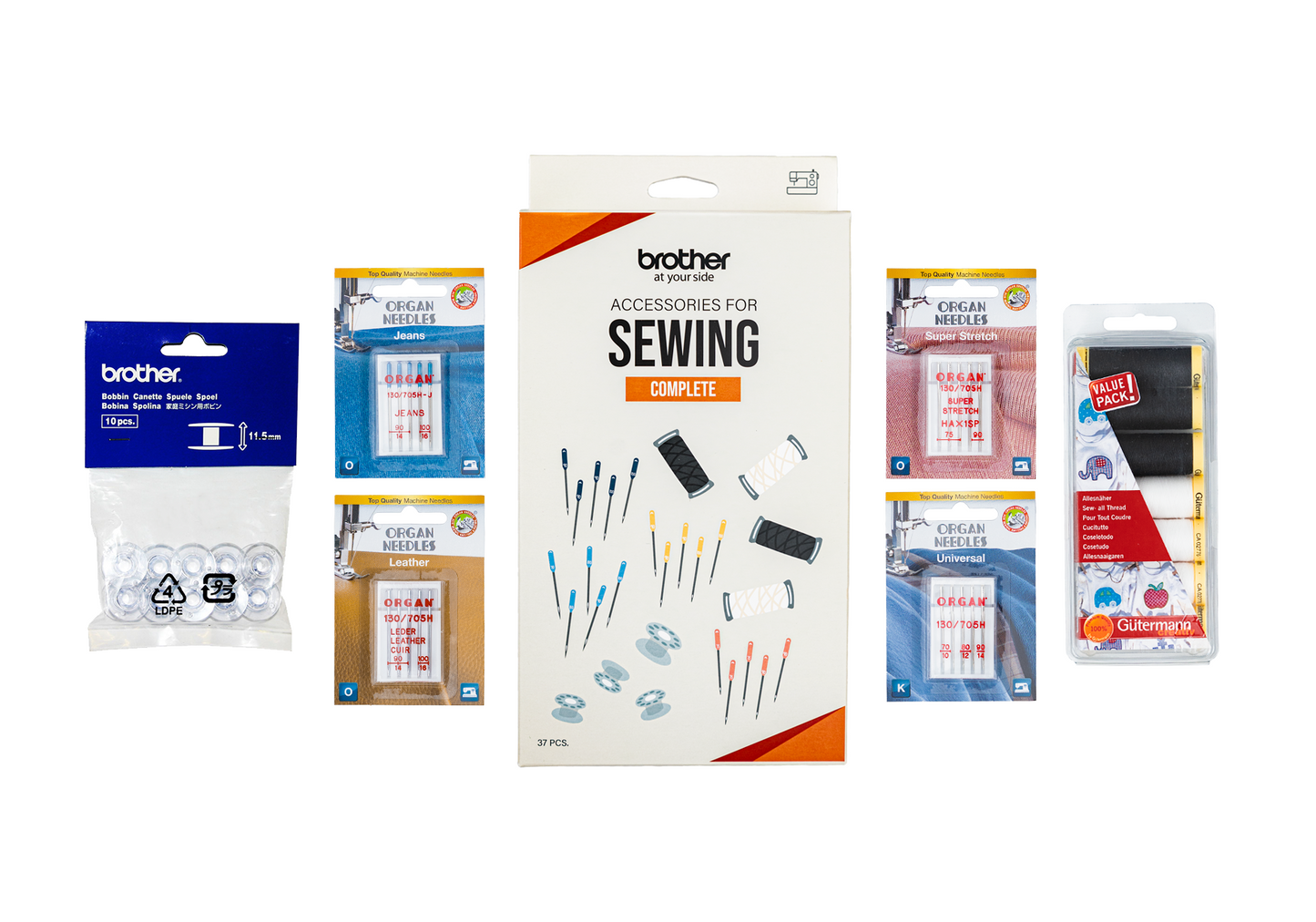 Komplett tillbehörspaket för symaskiner