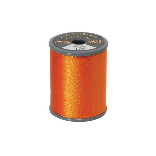 Brother satin-finish broderitråd – 126 Græskarorange