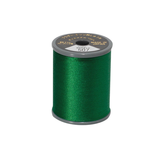 Brother satin-finish broderitråd – 507 Smaragdgrøn