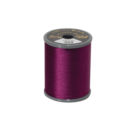 Brother satin-finish broderitråd – 869 Mørk magenta