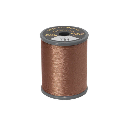 Brother satin-finish broderitråd – 184 Mørk Kaffe