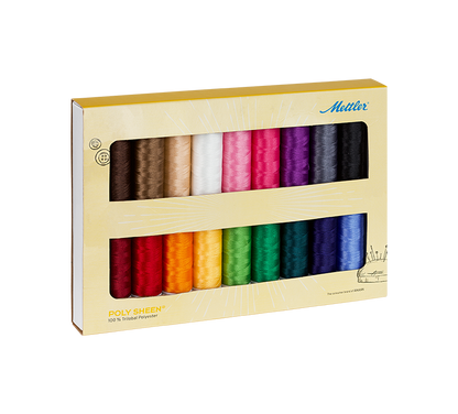 Brodertrådsset i grundfärger på 18 rl.