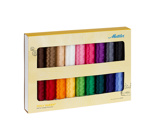 Brodertrådsset i grundfärger på 18 rl.