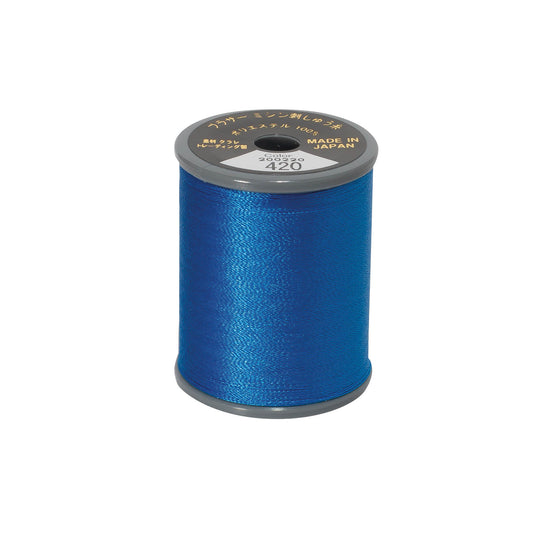 Brother satin-finish broderitråd – 420 Elektrisk Blå
